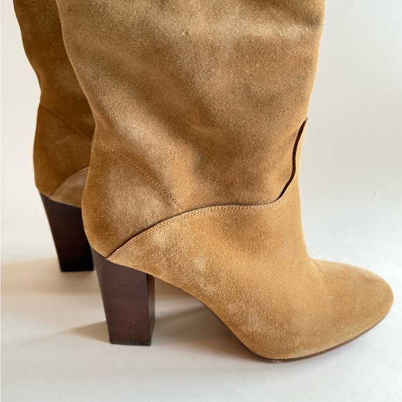 Polo Ralph Lauren Brindley Tan Suede Boot with stacked heel Size 7.5 - Picture 5 of 8